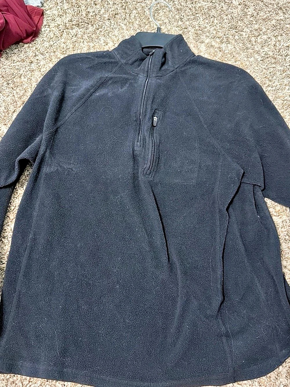 Men's Black Quarter-Zip Fleece Jacket
